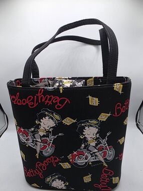 Betty Boop Biker Chick Black Graphic Tote Purse.